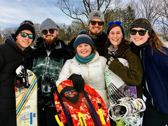 Pictured (from left): Mark David Gales, Camden Powers Ostrander, Olivia Elbers, Zachary C. Sheaffer, Christina Grace DeJoseph, and Devyn Louise Voorheis.