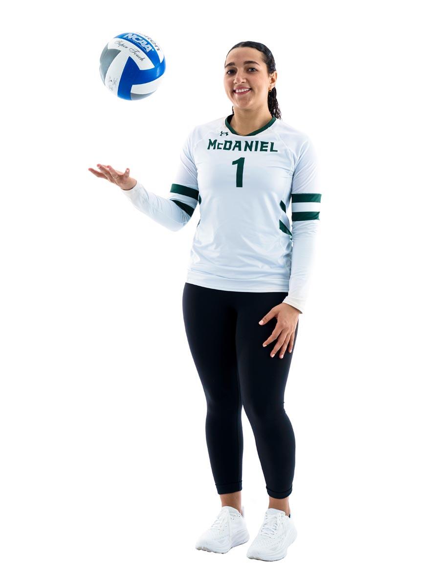 Katherine Taveras tossing a soccer ball