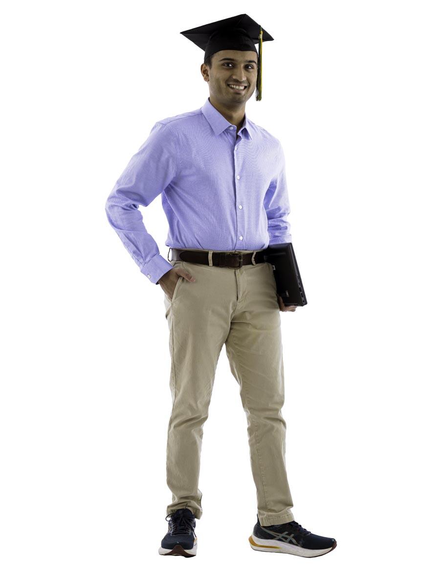 Nikhil Niyogi wearing graduation cap