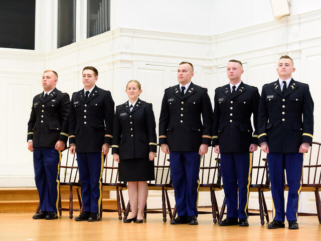 Six ROTC cadets commissioned as Army officers - Tyler John Ambrose, Noah C. Conner, Rebecca Lynn Olsen, Michael Elliott Orr, Michael Duvall Rigoli and Kyle Franklin Shaffer