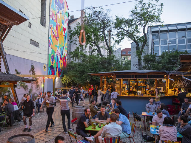 Restaurant in Budapest showcasing vibrant nightlife.