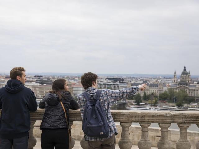 Students exploring Budapest.