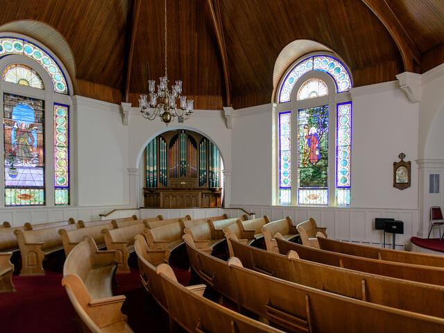 Interior of Baker Memorial Chapel.