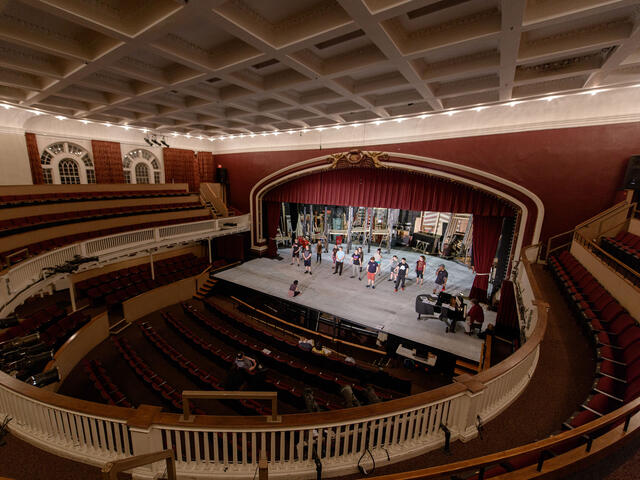 Theatre students on stage.