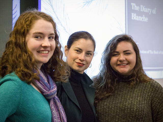 Chaucer Conf, Samantha Yates, Prof Corey Wronski Mayersak, Megan Mitchell