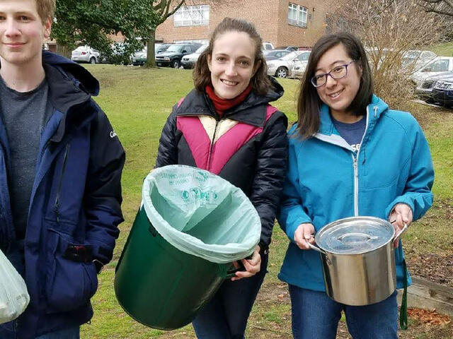 Compost Club students work on their Griswold-Zepp project.