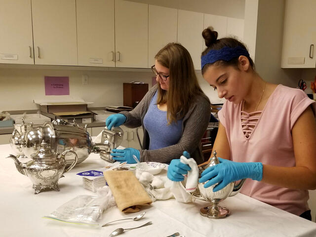 McDaniel College History major Sera McClintock during her historical society internship