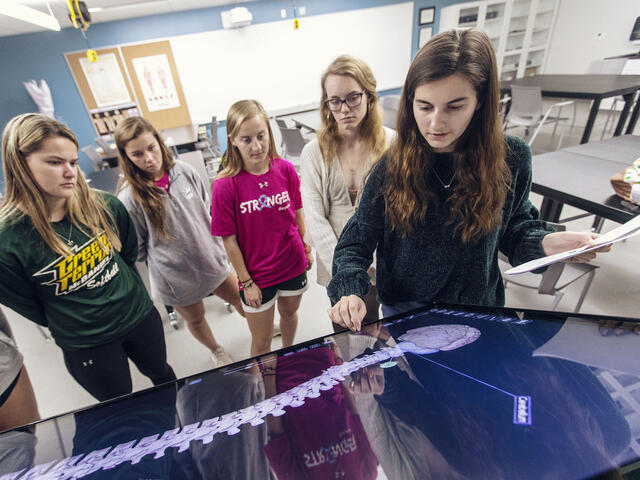 Students in Kinesiology lab.