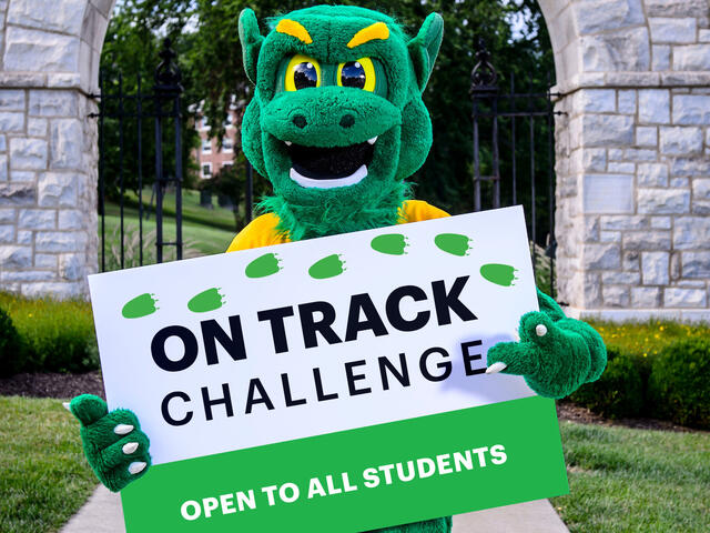 Green Terror with on track challenge sign