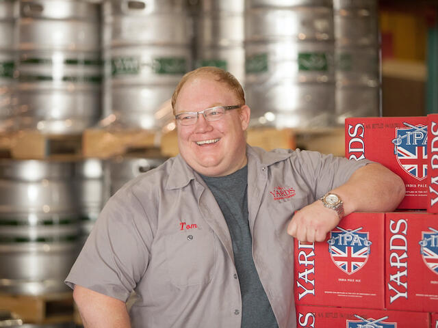 Tom Kehoe in brewery