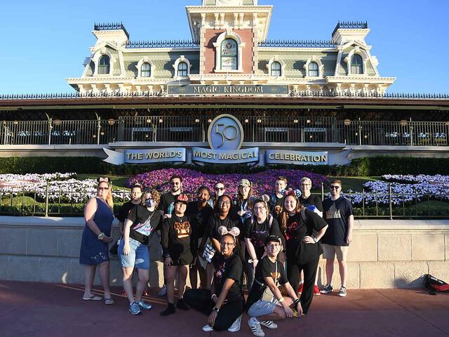 Group photo of a class at Walt Disney World. 
