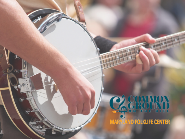 A person playing a banjo
