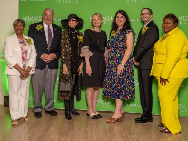 2025 Alumni Association Awards recipients with President Jasken.