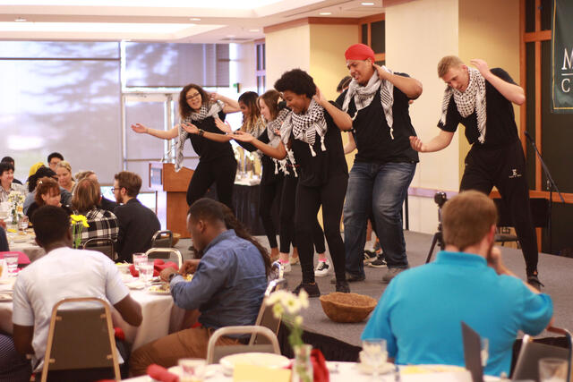 Students performing at The Taste of Arabia.