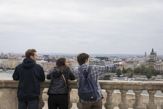 Students exploring Budapest.