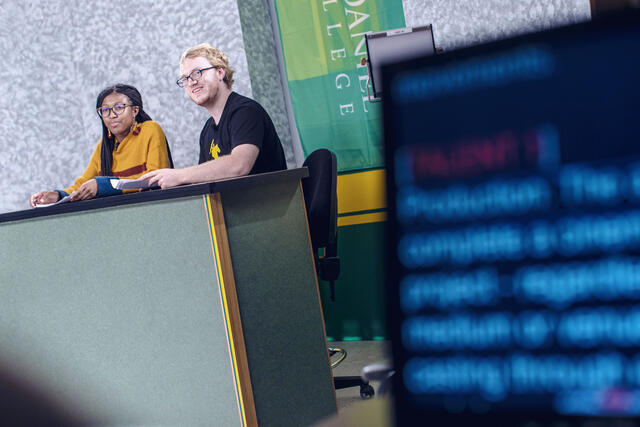 Communication & Cinema students in studio