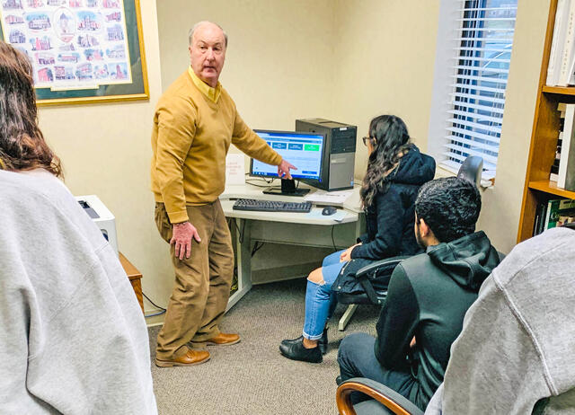 Students tour the Carroll County Nonprofit Center and learn how to do grant research from Executive Director Mark Krider