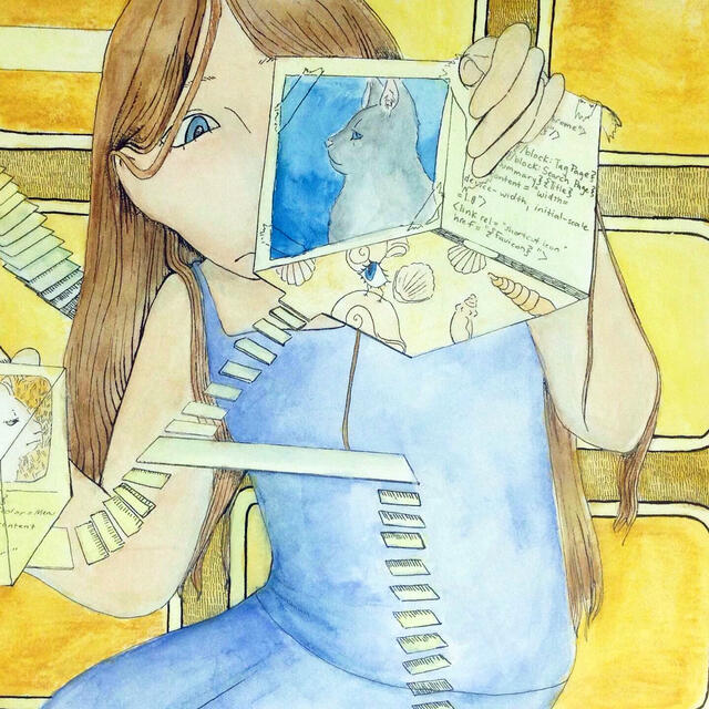 Sheila Evans: “Online Day,” 2019, watercolor and India ink.