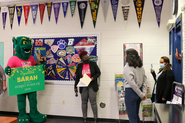 Sarah Youssef was surprised on Wednesday, March 17 with a Dorsey Scholarship.