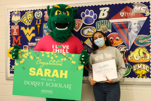 Sarah Youssef was surprised on Wednesday, March 17 with a Dorsey Scholarship.