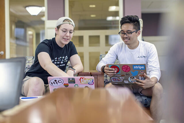 students in residence hall