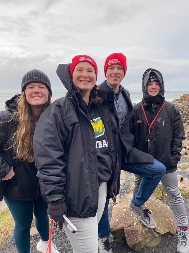 Students standing outside in Ireland 