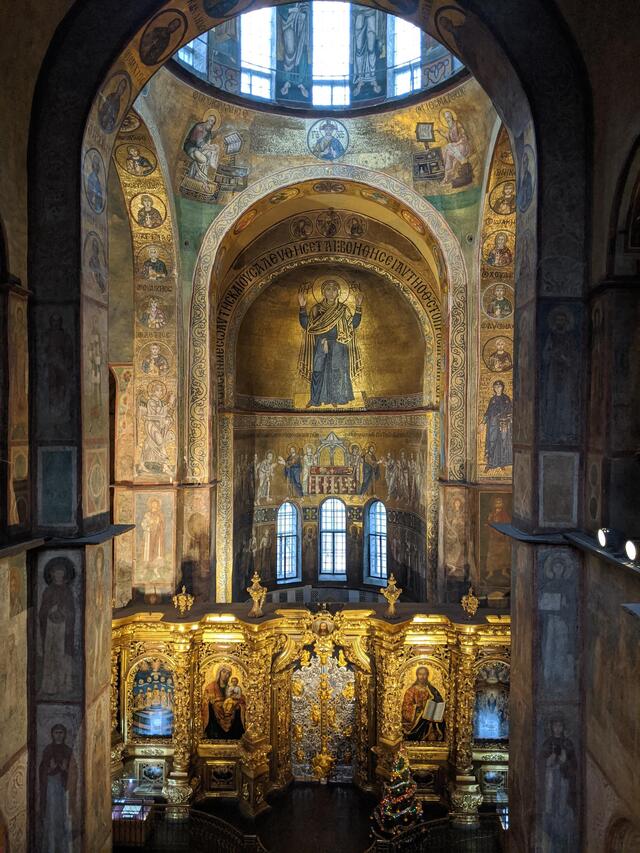 Image of mosaics on the walls of St. Sophia's Cathedral in Kyiv.