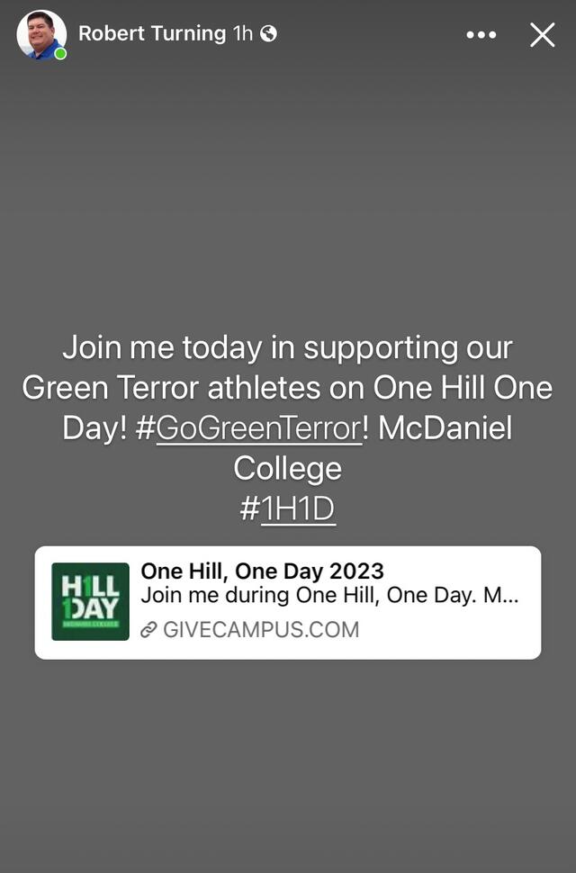 Social media screenshot for One Hill, One Day. 