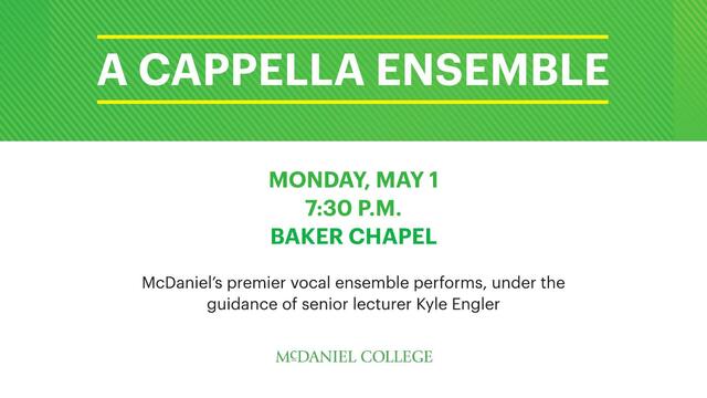 A Capella Ensemble Digital Sign.