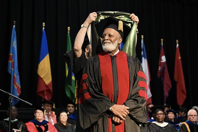 Stan Stoval was awarded an honorary Doctor of Journalism