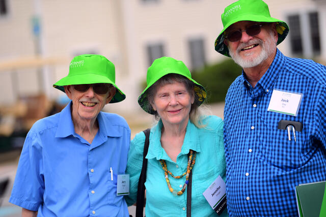 Alumni Weekend 2023 Older Alumni wearing their Bucket Hats Reunions