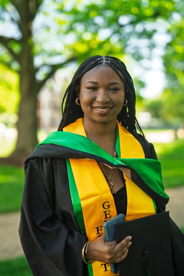 Thomas, Kharisma_Human Services Management in commencement regalia
