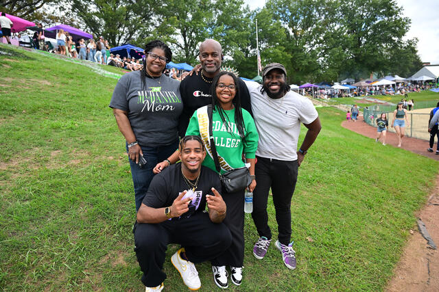 Family at a football game. 