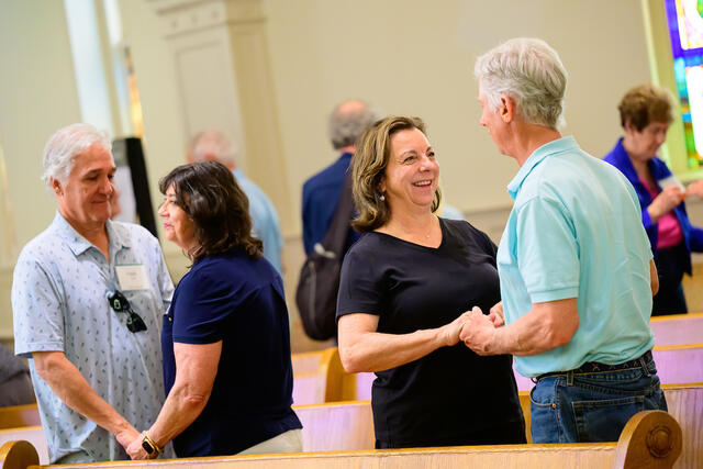 Alumni couples renew their vows in Little Baker. 