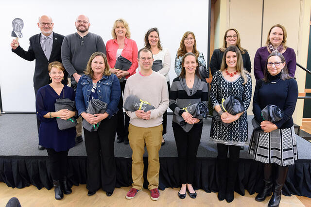 Photo of faculty and staff who have given 10 years of service to the college. 
