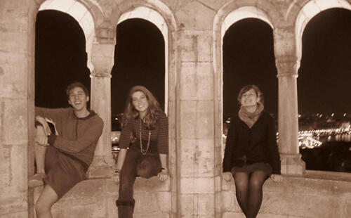Luke, Rebekah and Catherine at Fishermanâs Bastion in Budapest, while studying at McDaniel Europe in Budapest.
