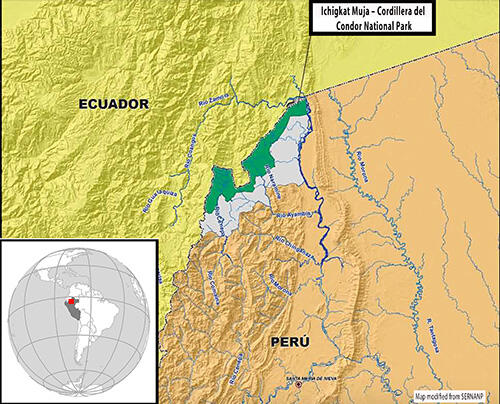 Map of Condor National Park.