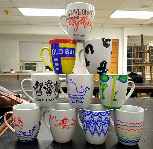 Ars Nova hand-painted mugs