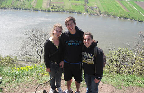 Rebekah, Luke and Catherine on a hike outside of Budapest during their semester at McDaniel Europe in Budapest.