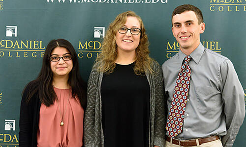 Trumpeters, left to right, are Jocelyn Diaz, Tabitha Schade and William Giles. (Not pictured, Christina DeJoseph and Camden Ostrander)