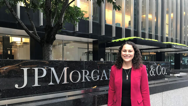 Julia Wainwright at JP Morgan Chase on Wall Street