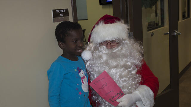 Santa at Boys and Girls Club in Westminster, MD.