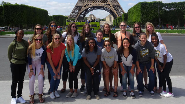 McDaniel’s women’s basketball team in France.