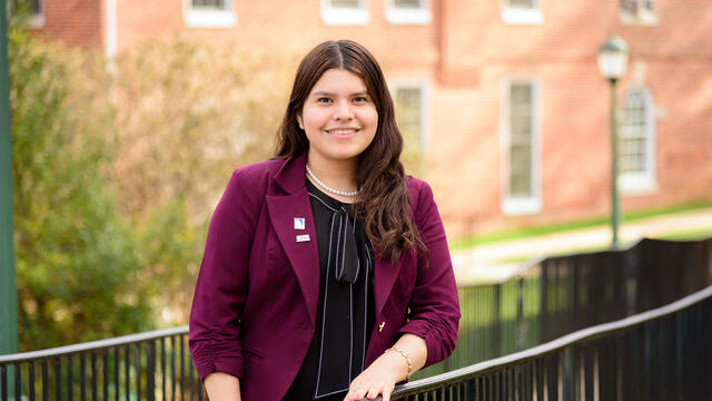 Jasmin Chavez standing outside on campus.