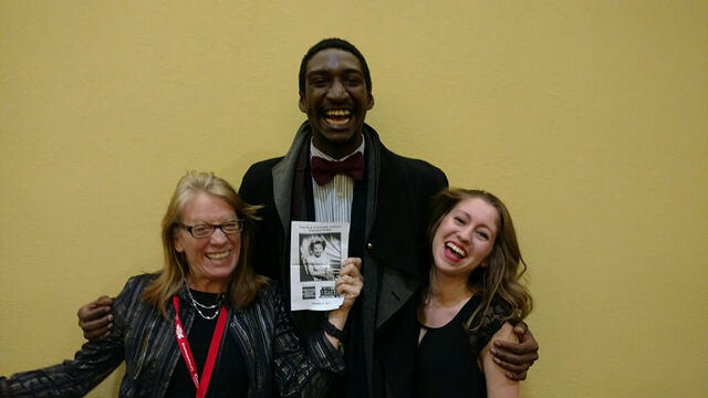 Elizabeth van den Berg with Theatre Arts students at Kennedy Center Theatre Festival