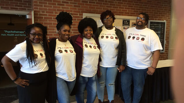 McDaniel College students who organized "It's a Curl Thing" 