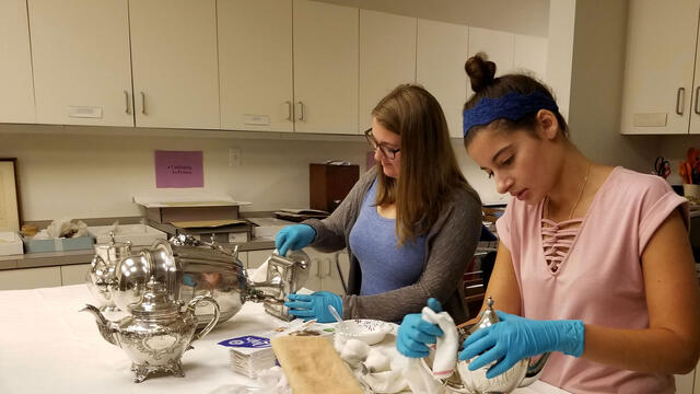 McDaniel College History major Sera McClintock during her historical society internship