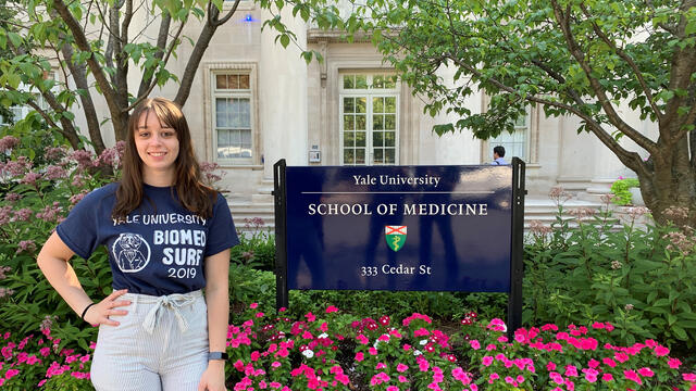 Jade Enright, Molecular Biology major at McDaniel College, conducted research at Yale.