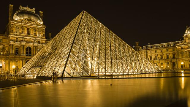 Night View of the Louvre Museum