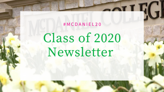 McDaniel College Class of 2020 Newsletter Header